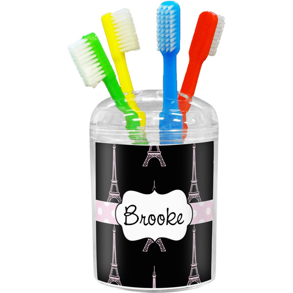 Custom Black Eiffel Tower Toothbrush Holder (Personalized)