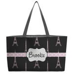 Black Eiffel Tower Beach Totes Bag - w/ Black Handles (Personalized)