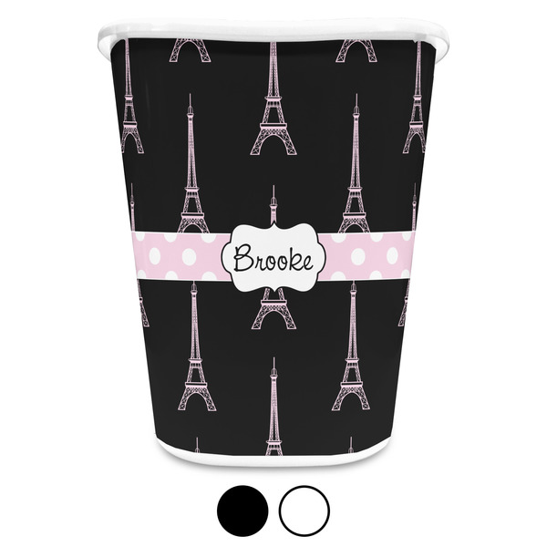 Black Eiffel Tower Custom Waste Basket