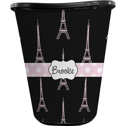 Black Eiffel Tower Waste Basket - Single Sided (Black) (Personalized)