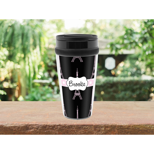 Black Eiffel Tower Travel Mug Lifestyle (Personalized)