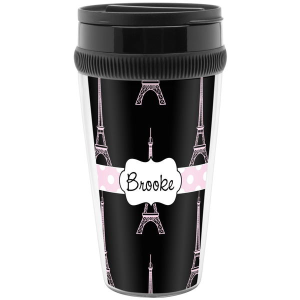 Custom Black Eiffel Tower Acrylic Travel Mug without Handle (Personalized)