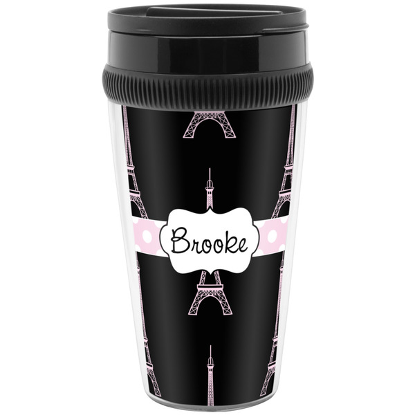 Custom Black Eiffel Tower Acrylic Travel Mug without Handle (Personalized)