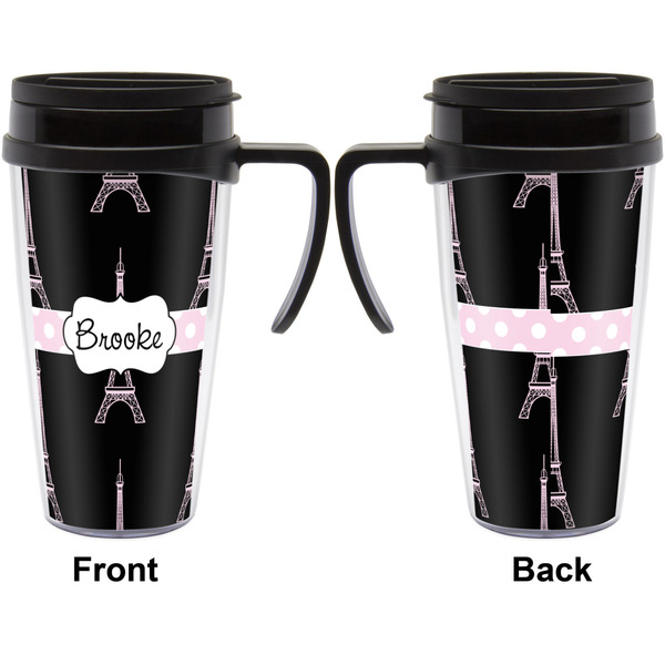 Black Eiffel Tower Travel Mug with Black Handle - Approval