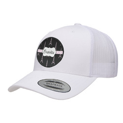 Black Eiffel Tower Trucker Hat - White (Personalized)