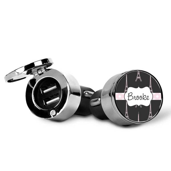 Black Eiffel Tower USB Car Charger