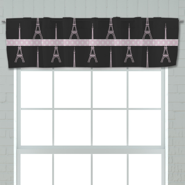 Black Eiffel Tower Valance - Closeup on window
