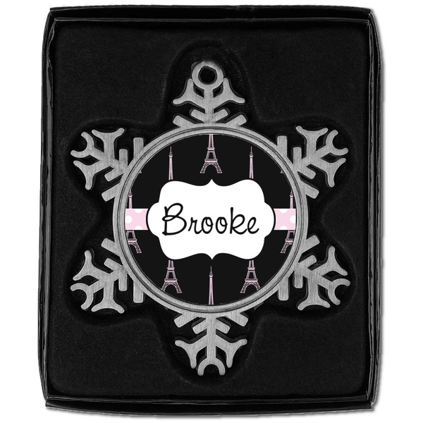 Black Eiffel Tower Vintage Snowflake - In box