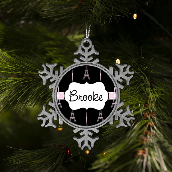 Black Eiffel Tower Vintage Snowflake - (LIFESTYLE)