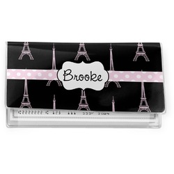 Black Eiffel Tower Vinyl Checkbook Cover (Personalized)