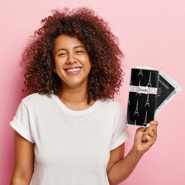 Black Eiffel Tower Vinyl Document Holder - LIFESTYLE