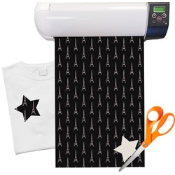Black Eiffel Tower Heat Transfer Vinyl Sheet (12"x18")