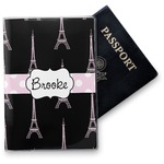 Black Eiffel Tower Vinyl Passport Holder (Personalized)