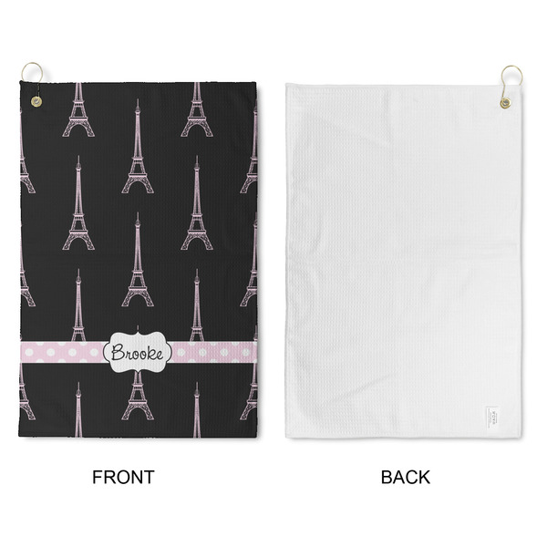 Black Eiffel Tower Waffle Weave Golf Towel - Approval