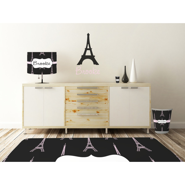 Black Eiffel Tower Wall Graphic Decal Wooden Desk