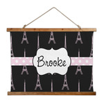 Black Eiffel Tower Wall Hanging Tapestry - Wide (Personalized)