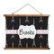 Black Eiffel Tower Wall Hanging Tapestry - Wide (Personalized)