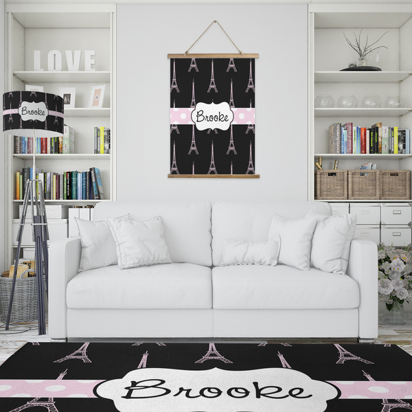 Black Eiffel Tower Wall Hanging Tapestry - Portrait - IN CONTEXT