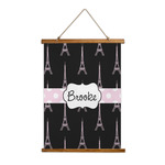 Black Eiffel Tower Wall Hanging Tapestry - Tall (Personalized)