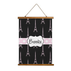 Black Eiffel Tower Wall Hanging Tapestry (Personalized)