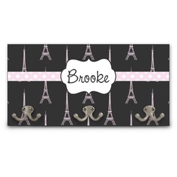 Black Eiffel Tower Wall Mounted Coat Rack (Personalized)