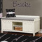 Black Eiffel Tower Wall Name Decal Above Storage bench