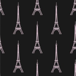 Black Eiffel Tower Wallpaper & Surface Covering (Water Activated 24"x 24" Sample)