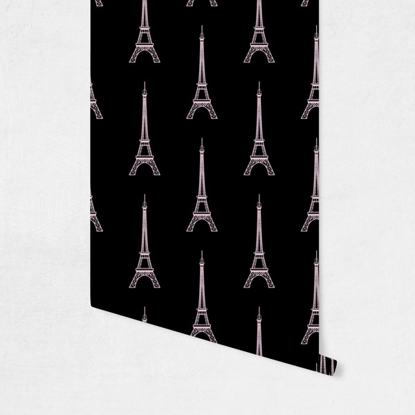 Black Eiffel Tower Wallpaper on Wall