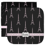 Black Eiffel Tower Facecloth / Wash Cloth (Personalized)