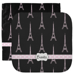 Black Eiffel Tower Facecloth / Wash Cloth (Personalized)