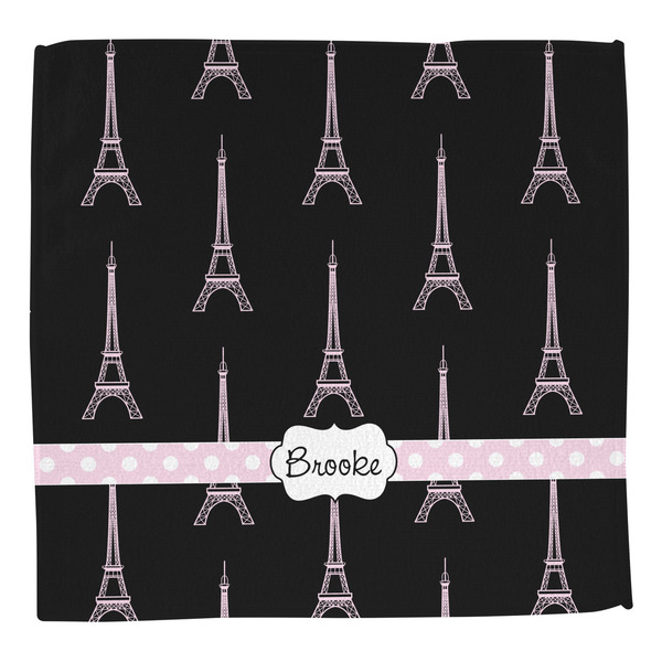Black Eiffel Tower Washcloth - Front - No Soap
