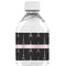 Black Eiffel Tower Water Bottle Label - Back View