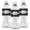 Black Eiffel Tower Water Bottle Labels - Front View