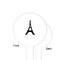 Black Eiffel Tower White Plastic 4" Food Pick - Round - Single Sided - Front & Back