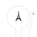 Black Eiffel Tower Round Plastic Food Picks (Personalized)