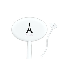 Black Eiffel Tower Oval Plastic Stir Sticks (Personalized)