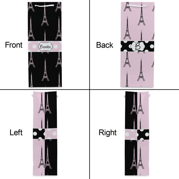 Black Eiffel Tower Wine Gift Bag - Gloss - Approval