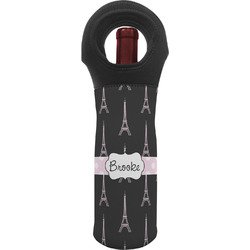 Black Eiffel Tower Wine Tote Bag (Personalized)