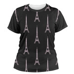 Black Eiffel Tower Women's Crew T-Shirt - Medium