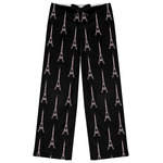 Black Eiffel Tower Womens Pajama Pants - M