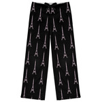 Black Eiffel Tower Womens Pajama Pants - XS