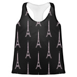 Black Eiffel Tower Womens Racerback Tank Top - 2X Large