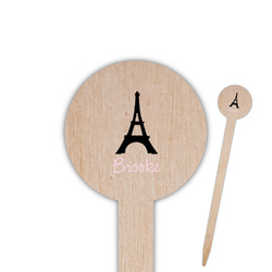 Black Eiffel Tower Round Wooden Food Picks (Personalized)