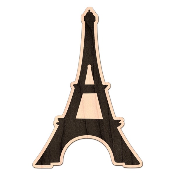 Custom Black Eiffel Tower Genuine Maple or Cherry Wood Sticker