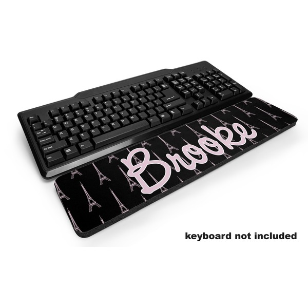 Custom Black Eiffel Tower Keyboard Wrist Rest (Personalized)