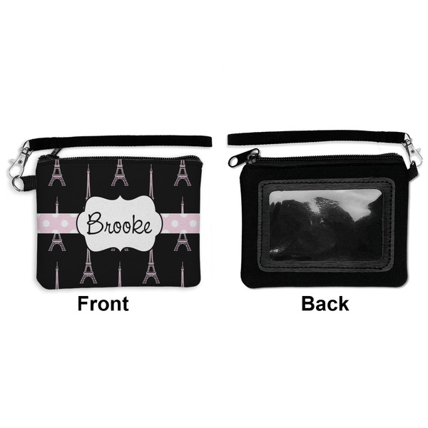 Black Eiffel Tower Wristlet ID Cases - Front & Back