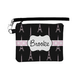 Black Eiffel Tower Wristlet ID Case w/ Name or Text
