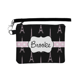 Black Eiffel Tower Wristlet ID Case w/ Name or Text