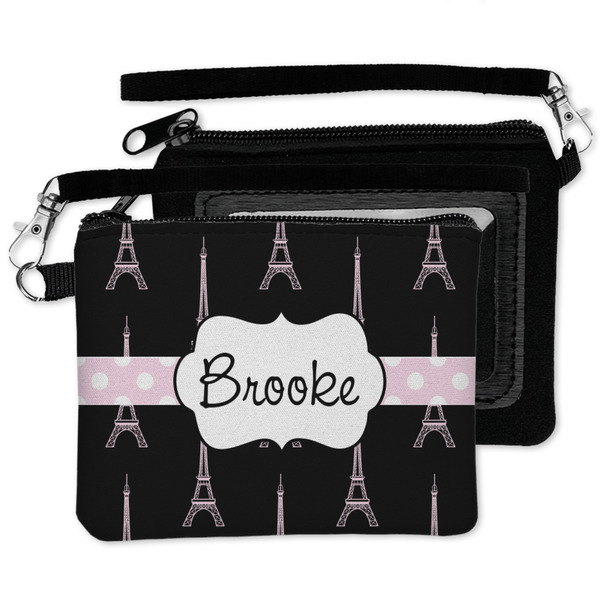 Black Eiffel Tower Wristlet ID Cases - MAIN
