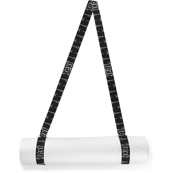 Custom Black Eiffel Tower Yoga Mat Strap (Personalized)